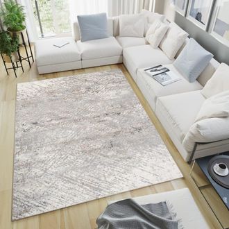 Tapiso Alfombra de polipropileno en beige, gris y crema 140x200 cm