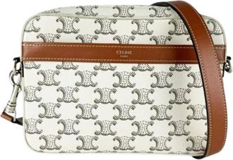 Celine Pre-owned Vintage Canvas Shoulder Bag - Dames - Vintage Schoudertas - Wit - ONE Size - Leer - Vintage