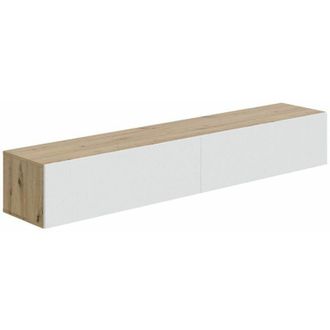 Home Heavenly Home Heavenly - Mueble Tv Flotante 180 Cm Keoni, Estilo N&oacute;rdico Minimalista. 180x28x34,5 Cm. Color: Blanco - Roble Nodi