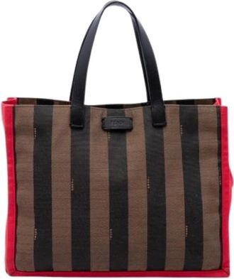 Fendi Pre-owned Vintage Canvas Tote Bag - Dames - Vintage Shopper - Veelkleurig - ONE Size - Leer - Vintage