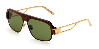 Marni Burullus Radica Gold ZT3 Mens Sunglasses Brown Size 61