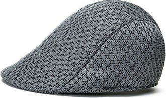 Bluelans Trendy Unisex Mesh Flat Cap Golf Driving Sun Hat (Grey)