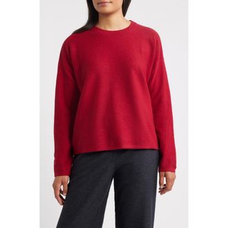 Eileen Fisher Relaxed Fit Wool Felt Sweater in Ruby at Nordstrom Rack, Size Medium