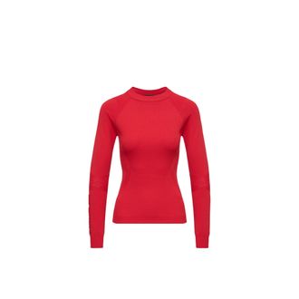 Moncler Moncler Cr&ecirc;pe Viscose Blend Sweater, Women, Red, Size: L