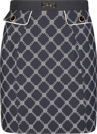 Elisabetta Franchi Mini Skirt with Geometric Chain-Link Pattern