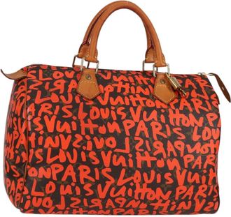 Louis Vuitton Speedy Handbag Limited Edition Monogram Graffiti Orange Canvas Bag (Pre-Owned)