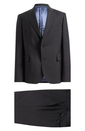 Paul Smith Camberwell Tailored Fit Black Wool & Mohair Suit in 79_Black at Nordstrom, Size 38