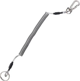 Generic Spiral Stretch Keychain Elastic Spring Rope, Anti-Lost Phone Spring Key Ring with Metal Lobster Clasp(black-2m)