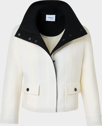 Akris Wool Tricotine Zip Jacket