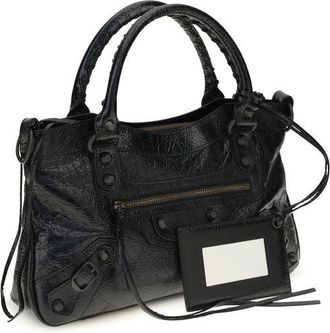 Balenciaga Womens Black Lamb Ovis Aries Shoulder Bag
