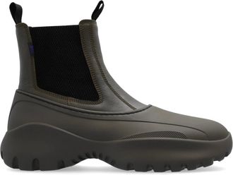 Burberry Leren Enkellaarsjes - Heren - Chelseaboots - Groen - 40 EU - Leer - Schoenen