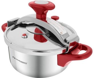 Signature Olla A Presi&oacute;n Inox 5l Antiadherente Todos Los Fuegos Inducci&oacute;n Cierre Seguro Signature Negro / Plata