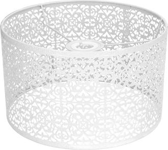 OEM Pantalla De L&aacute;mpara Met&aacute;lica Calada, Base E27/e14, Uso Universal, Buena Disipaci&oacute;n Del Calor, Acabado Elegante, Color Blanco