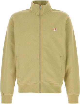 Maison Kitsun&eacute; Fox Head Patch Sweatshirt met Volledige Rits - Heren - Vesten met rits - Groen - XL - Hoodies & sweatvesten