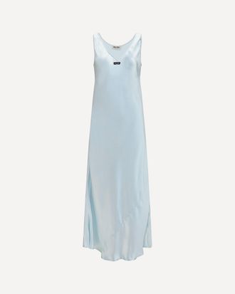 Miu Miu Long satin V-neck Dress Female 40