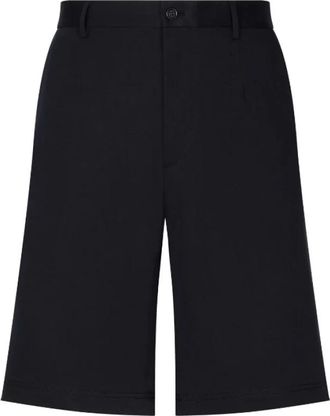 Dolce & Gabbana Logo-Plaque Bermuda Shorts - Heren - Korte Broeken - Zwart - L - Katoen - Korte Broeken