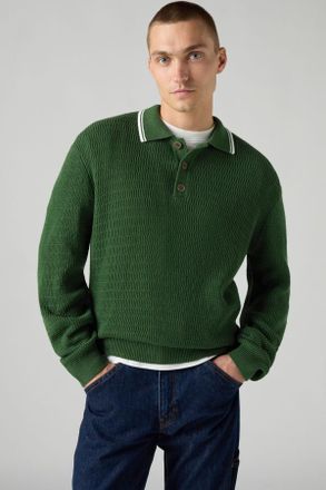Levi's Emmanuel Sweater Polo - Men - 2XL - Green / Waverly Tipping Greener Pastures