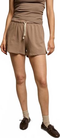 perfectwhitetee Womens Layla Sweat Shorts In Mocha