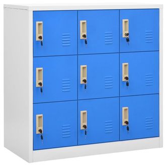 Berkfield Home Locker Cabinet Light Grey & Blue 90x45x92.5 cm Steel