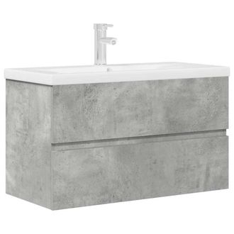 Berkfield Home 2 Piece Bathroom Furniture Set Concrete Grey Engineered Wood