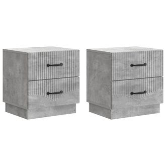 vidaXL Armario De Noche 2 Pcs Gris Hormig&oacute;n 43 X 34,5 X 44,5 Cm Vidaxl