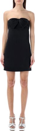 Saint Laurent Black BUTIER BOW DRESS