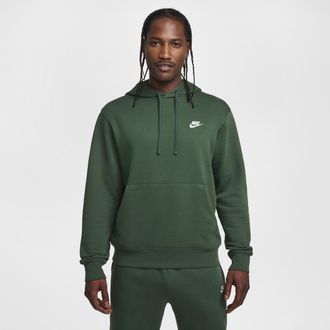 Nike Mens Nike Sportswear Club Fleece Pullover Hoodie in Green | BV2654-323