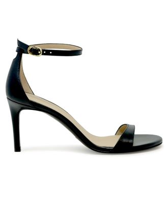 Stuart Weitzman Sk306 Black Leather Nudist Ii 75 Sandals