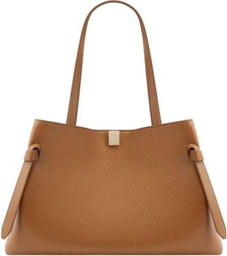 Yuzefi Gyoza Tote Pebble Grain Leer - Dames - Schoudertassen - Geel - ONE Size - Leer - Tassen