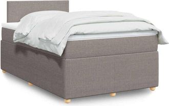 vidaXL Cama Box Spring Con Colch&oacute;n Tela Gris Taupe 120x200 Cm Vidaxl