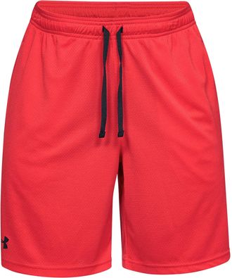 Under Armour Mens Tech Mesh Shorts, Red (600)/Black, Large Tall, red, L Long