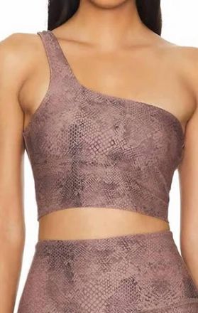 Beyond Yoga Softmark One Shoulder High Cropped Tank Top In Natural Snake