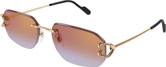 Cartier Zonnebril - Heren - Accessoires - Geel - Maat: 58 MM
