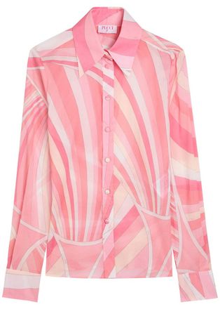 Pucci Printed Cotton Shirt - Multi Print - 46 (UK14 / L)