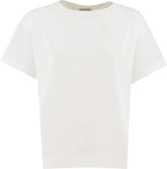 Brunello Cucinelli T-shirt - Dames - T-shirts - Wit - S - Katoen - Tops