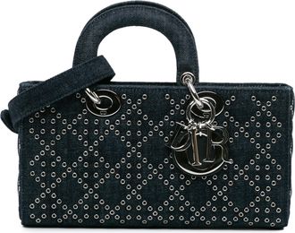 Dior Pre-owned Womens Lady Studded Handbag - Dark Grey Cotton - One Size