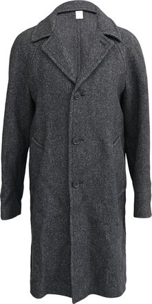 Sandro Sandro Single-Breasted Tweed Coat with Pockets in Grey Wool