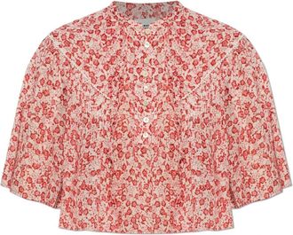 Isabel Marant Veelia Top - Dames - Blouses - Rood - M - Katoen - Overhemden