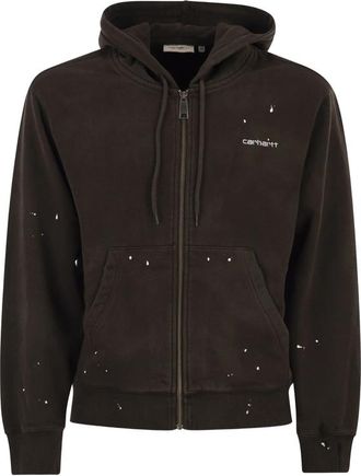 Carhartt Work in Progress Painter Paint-splatter Logo-embroidered Hoodie