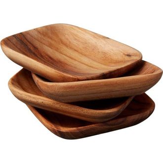 Be Home Teak Square Pinch Bowls - Set of 4 in Natural at Nordstrom