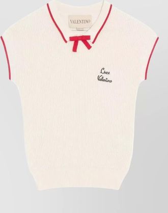 Valentino Garavani chez valentino cotton top bow trim