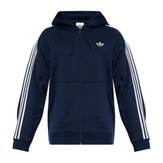 adidas Logo Sweatshirt - Heren - Vesten met rits - Blauw - S - Katoen - Hoodies & sweatvesten