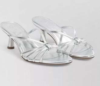 Aeyde abby 550mm metallic strappy kitten heel sandals