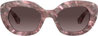 Stuart Weitzman 51mm Gradient Butterfly Sunglasses in Brown Pink Havana/Pink Ds at Nordstrom