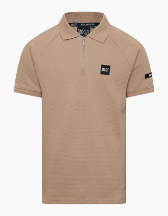 Duck and Cover Mens Topfield Polo Shirt - Cream/Brown - Size: 2X large