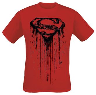 Superman Mens Dripping Short Sleeve T-Shirt, Cardinal Red, X-Large
