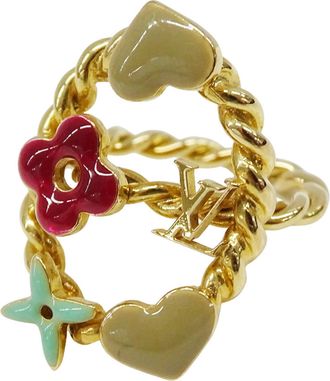 Louis Vuitton Monogram Multi-Color Gold Plating Monogram Band Ring (Pre-Owned)