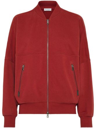 Brunello Cucinelli Cardigan con zip - Rosso