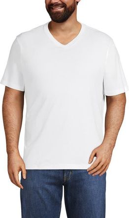 Lands End Super-T Short Sleeve V-Neck T-Shirt in White at Nordstrom, Size Xx-Large