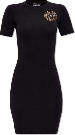 ワンピース Versace Printed Viscose Dress NWT Versace Gold Black Hibiscus Print Mini Dress Size 38 IT